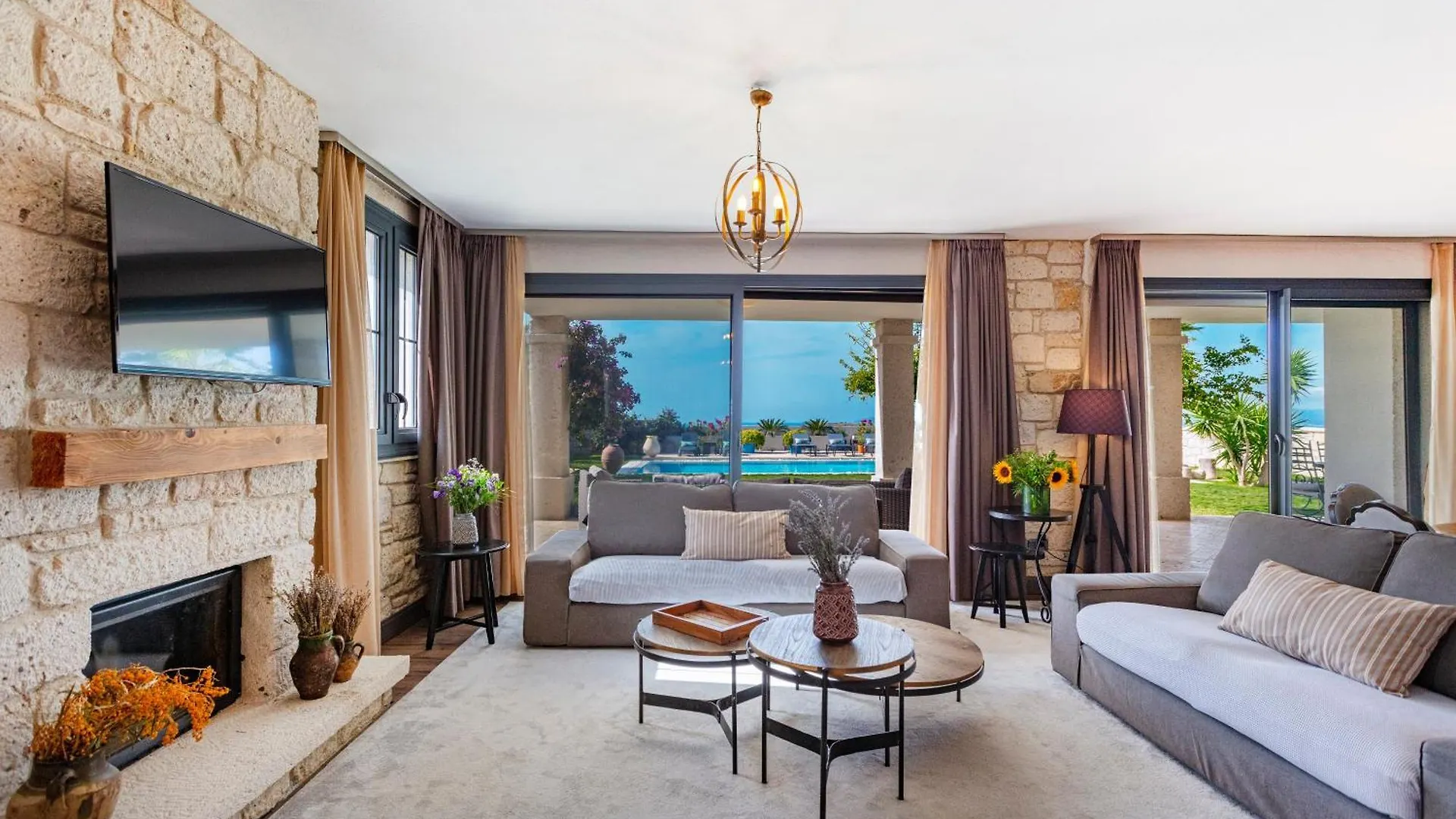 Villasunset With Sea, Chios And Sunset View Cesme
